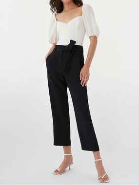 Silk and Crepette ARITZIA High Rise Tie Waist Trouser Dress Pants